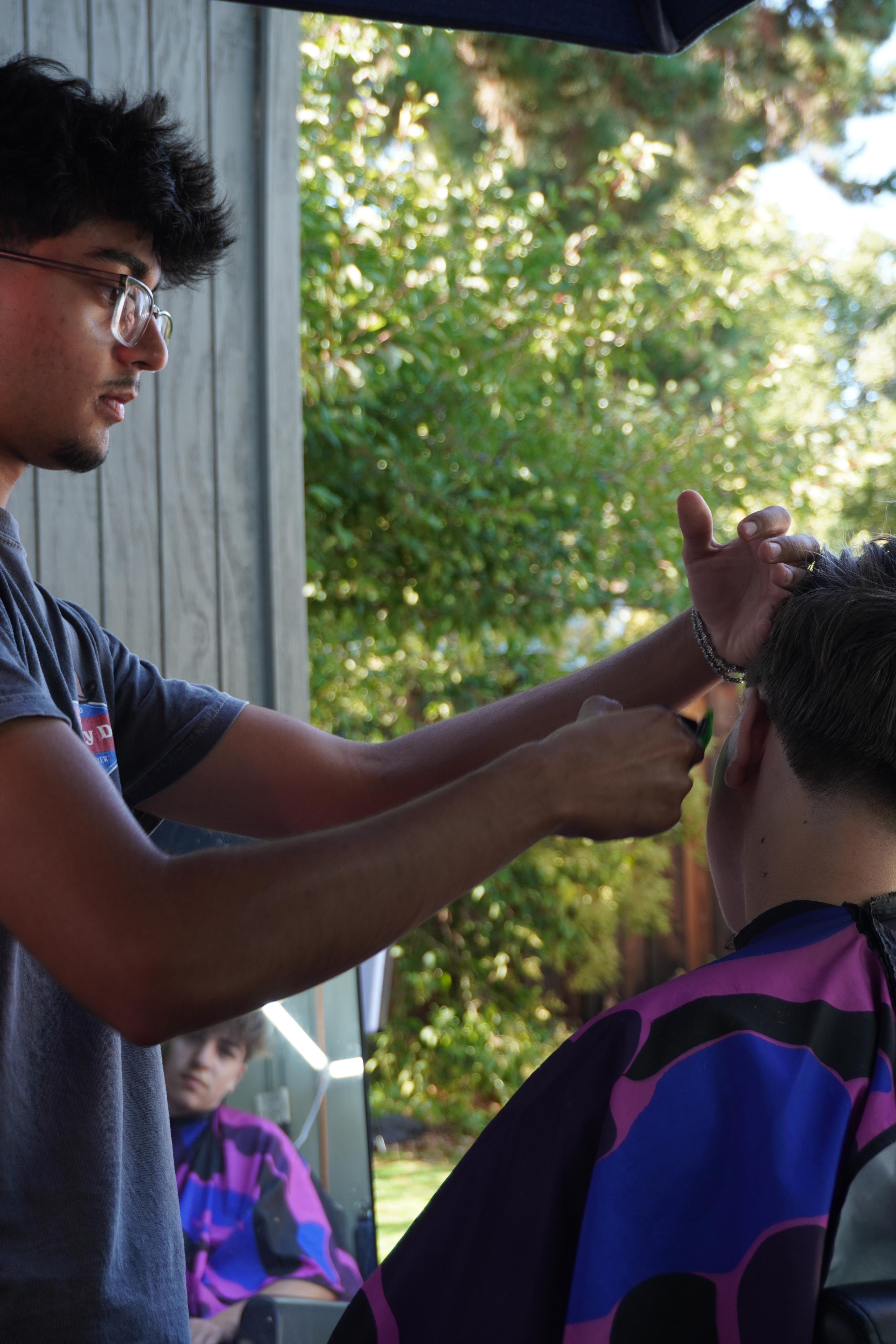 Modern barber working